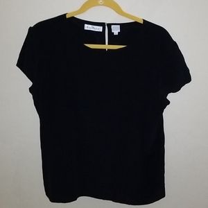 Ann Taylor 100% Silk Black Top Size 14